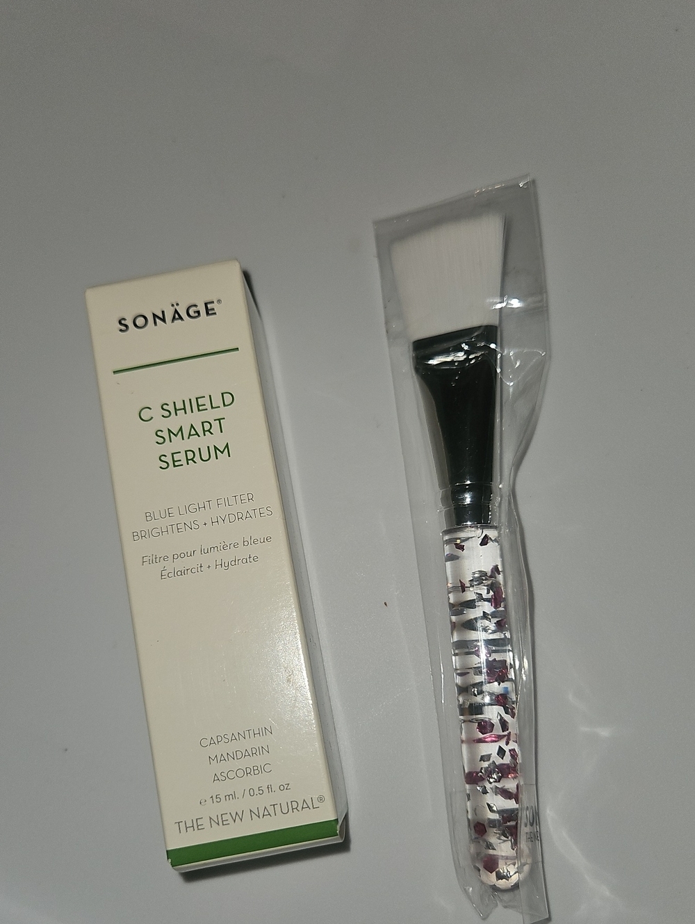 Sonage Bundle C Shield Serum, Glitter Mask Brush